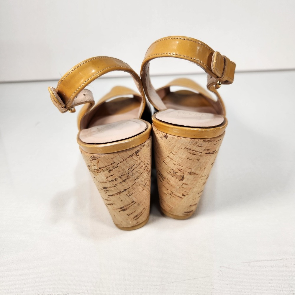 Vintage‎ Stuart Weitzman Shoes Womens Size 9M Yellow Patent Wedge Heels Platform - Picture 4 of 9